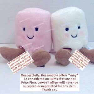 Jellycat Amuseables Pink and White Marshmallow 1 pair BNWT Adorable Price Firm